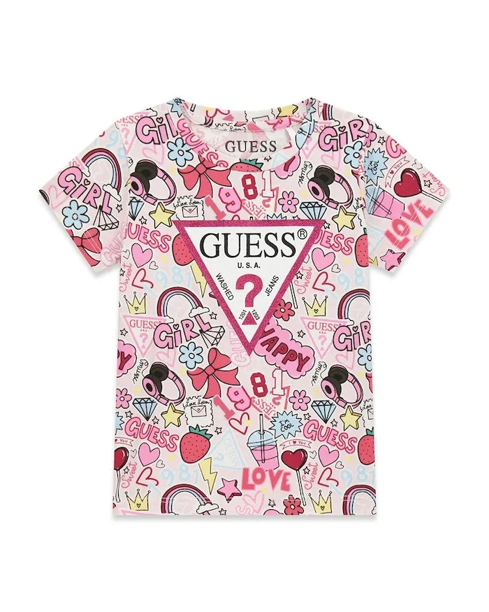 Guess Çocuklar için pamuklu elastanlı tişört