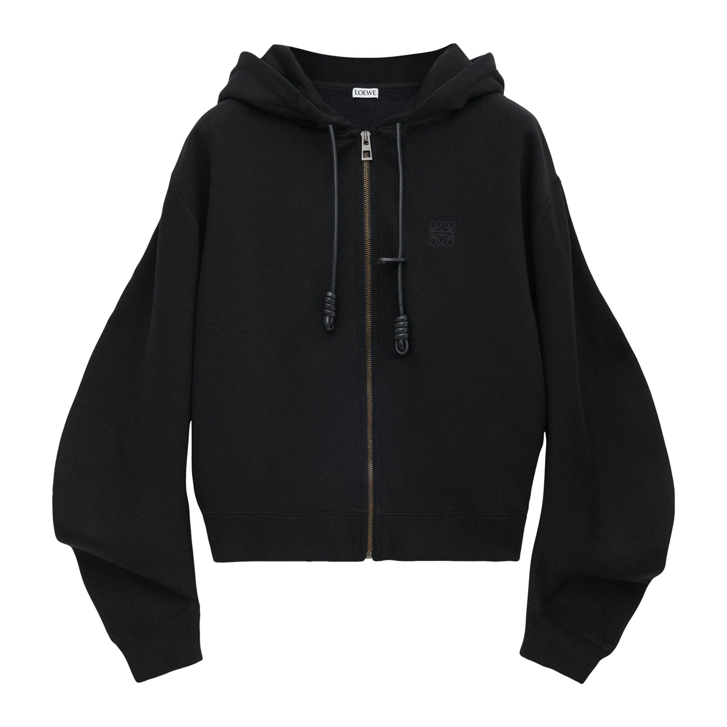 Black Cotton-Blend Flamenco Hoodie