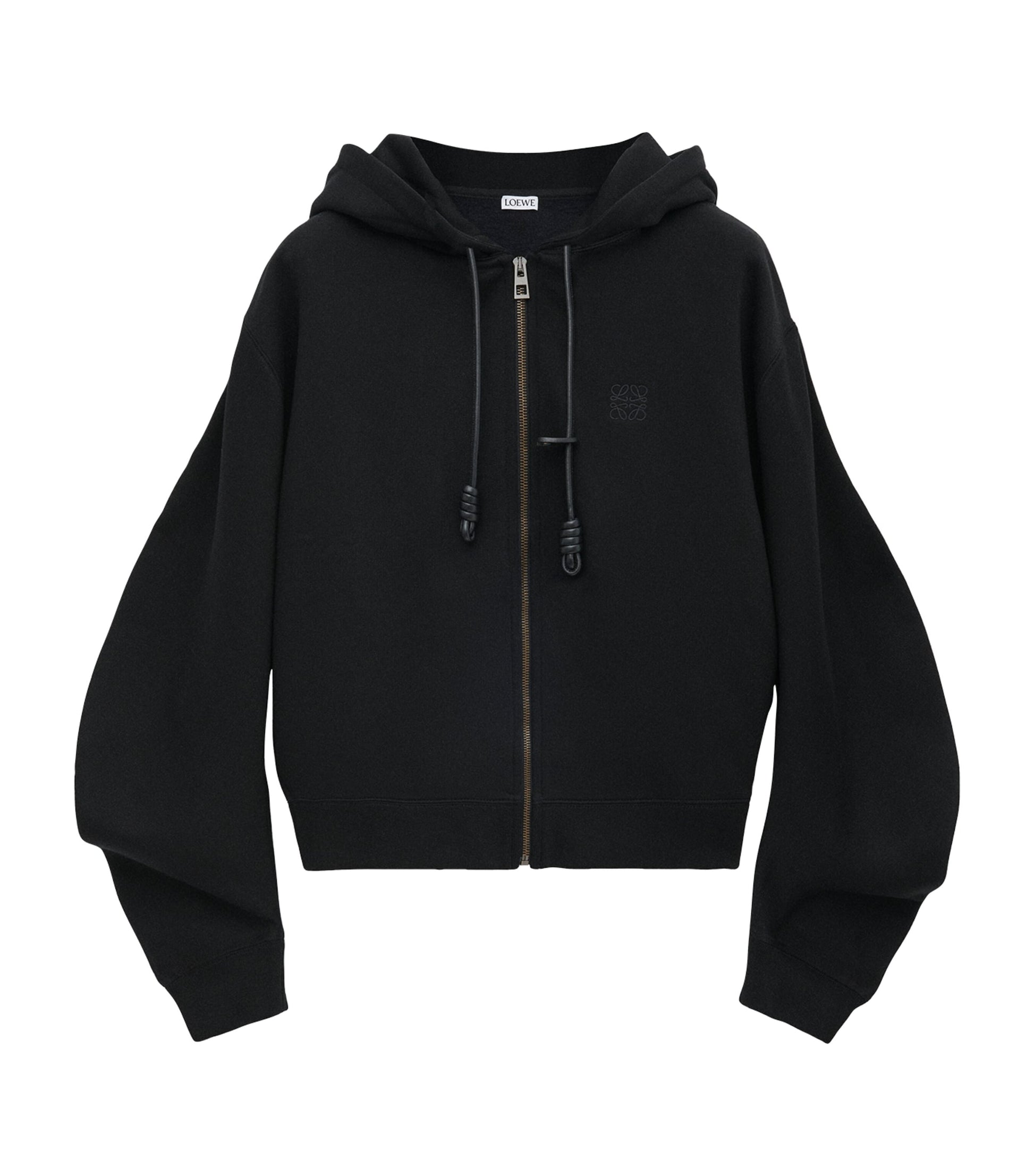 Black Cotton-Blend Flamenco Hoodie