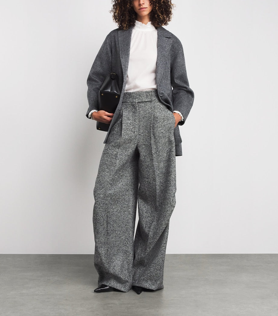 Max Mara Multi Wool-Silk Tweed Trousers