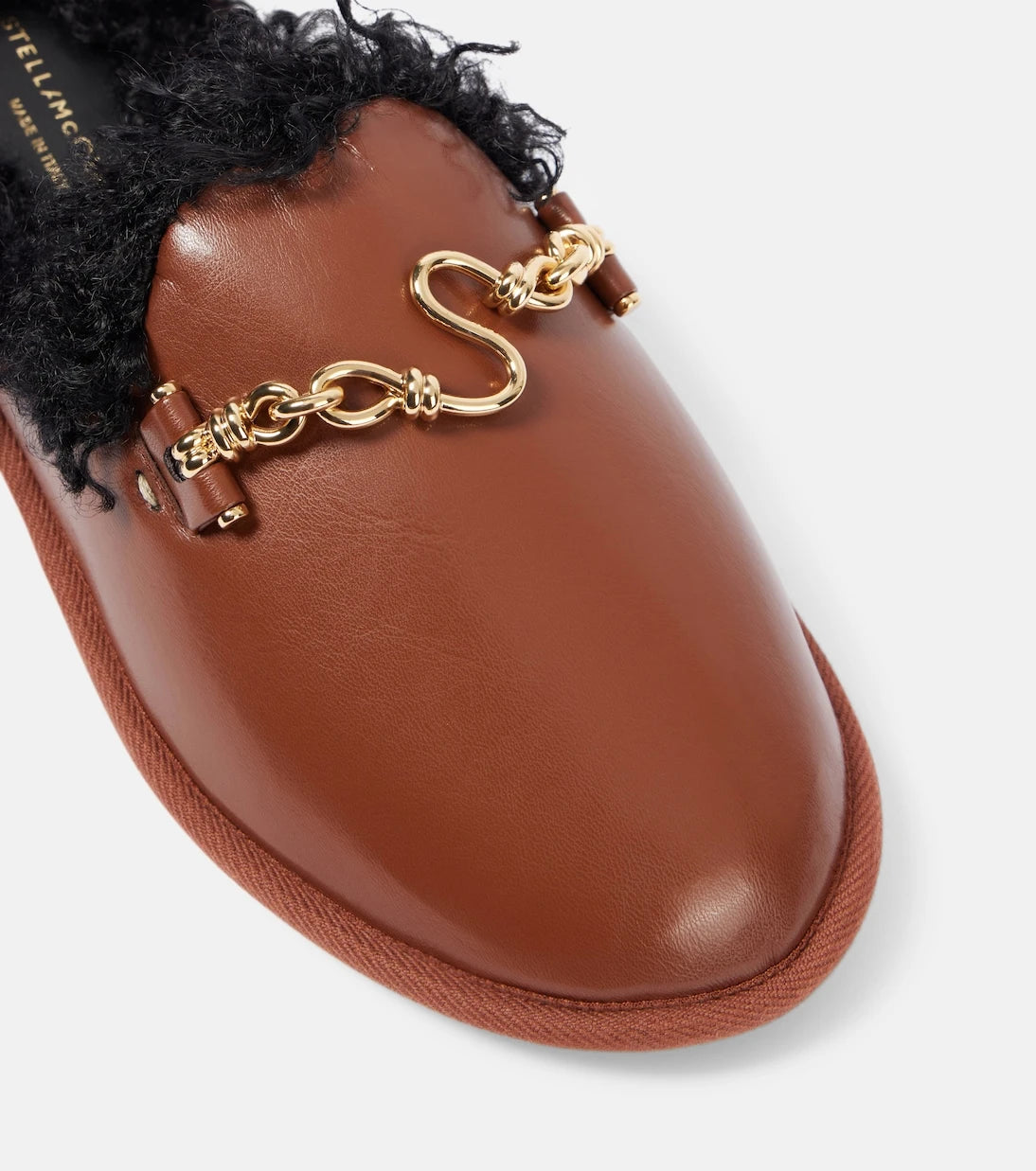 Stella McCartney - Ryder teddy-trimmed faux leather mules