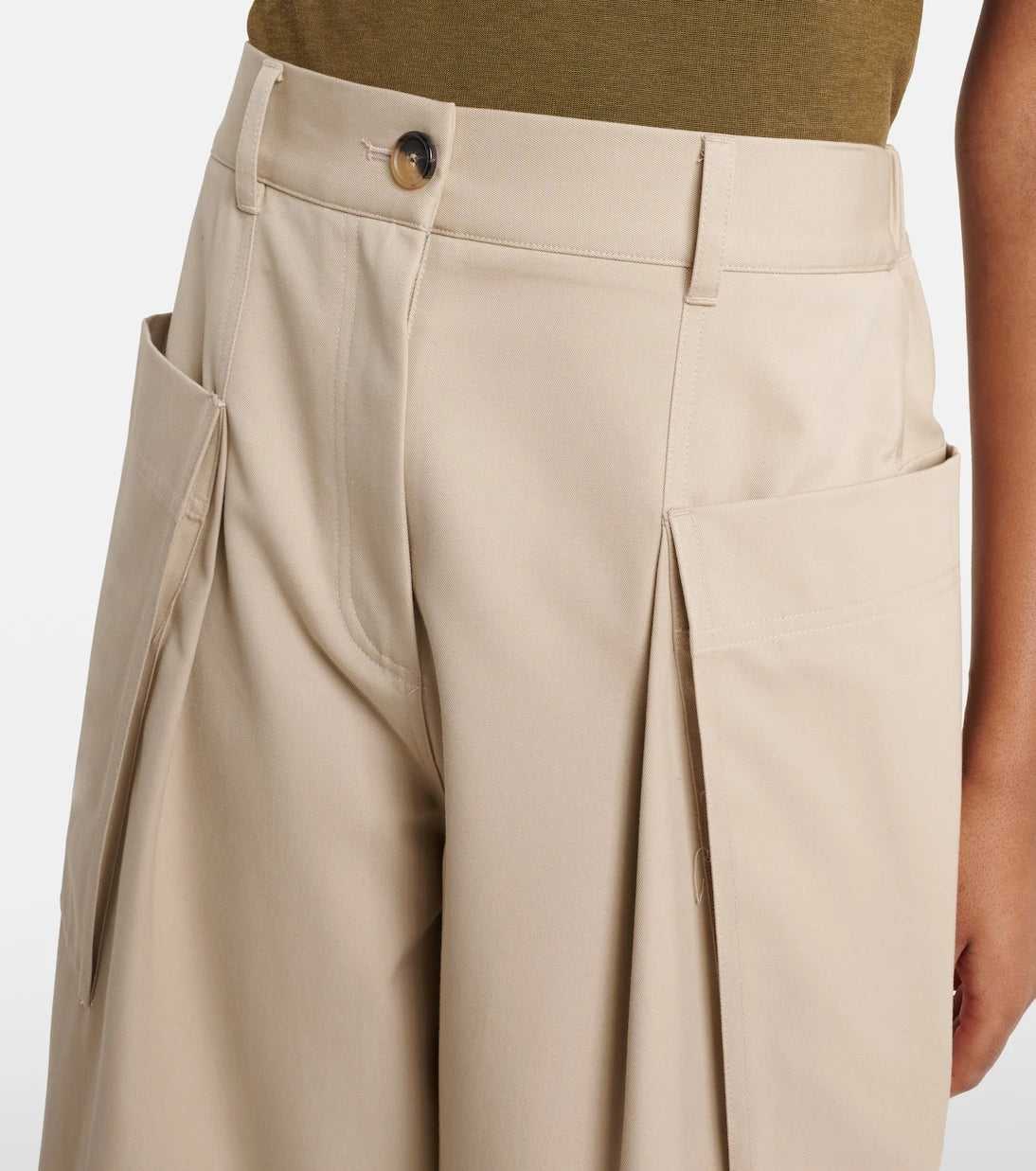 Loewe - Cotton and silk cropped pants