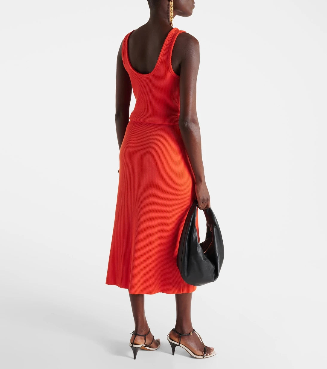 Vince - Ribbed-knit cotton-blend midi skirt