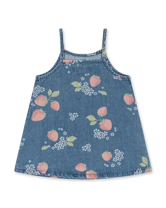 Konges Sløjd MAGOT STRAP DRESS GOTS Çocuk Denim Elbise