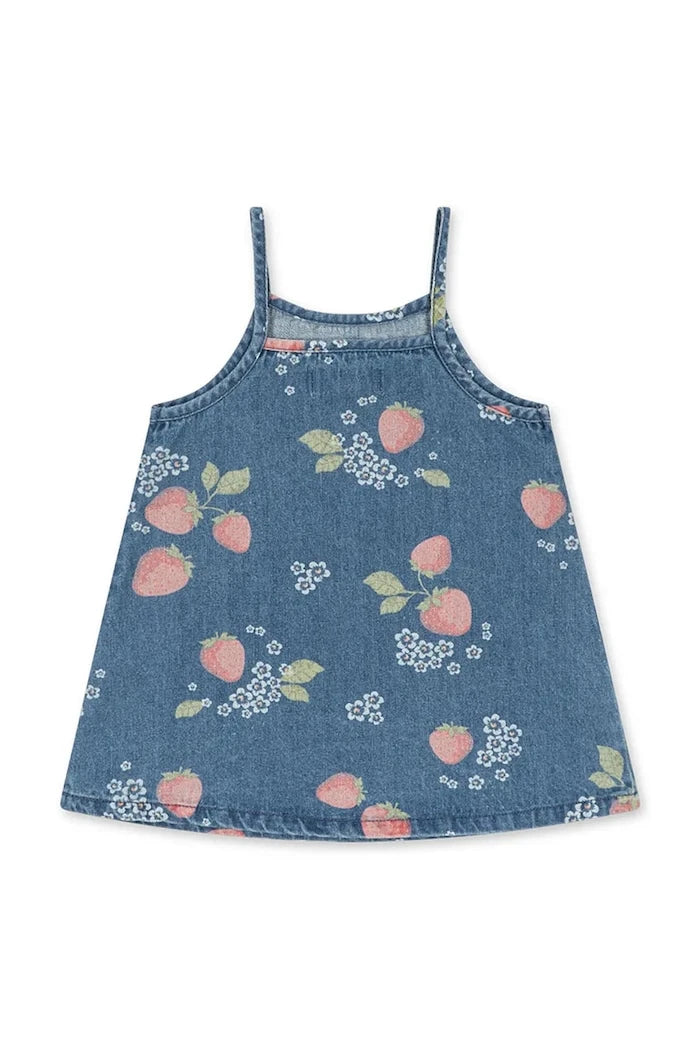 Konges Sløjd MAGOT STRAP DRESS GOTS Çocuk Denim Elbise