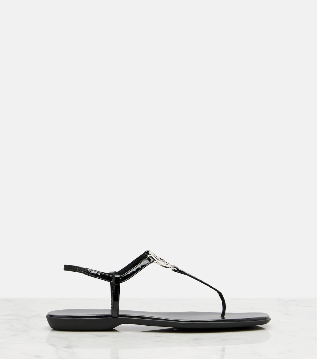 Gucci - Interlocking G patent leather thong sandals