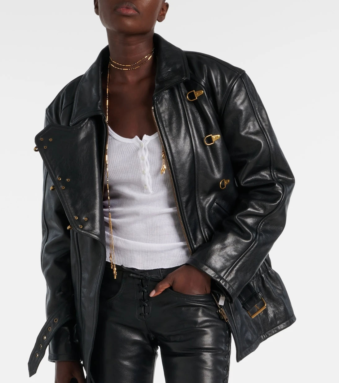 Isabel Marant - Caitlyn belted leather jacket