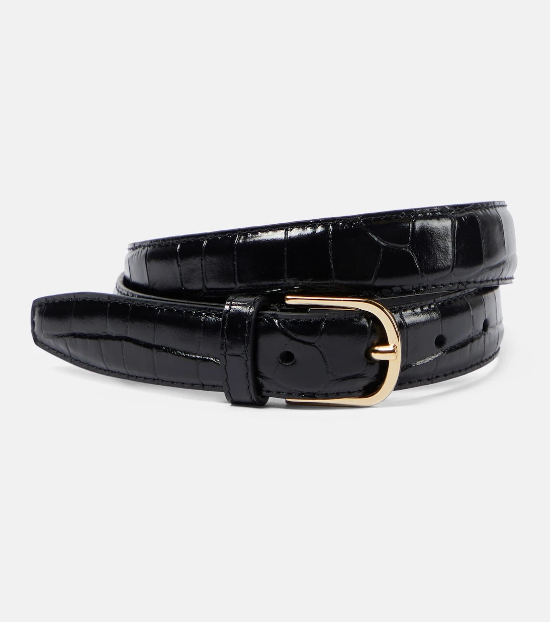 Toteme - Slim croc-effect leather belt