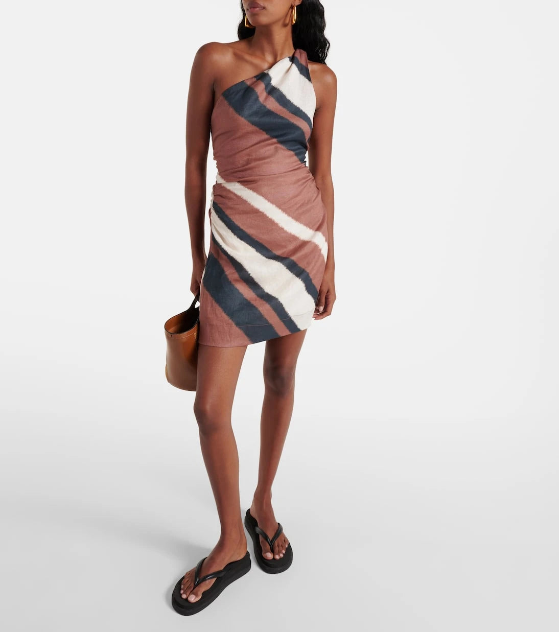 Faithfull - Marga gathered linen minidress