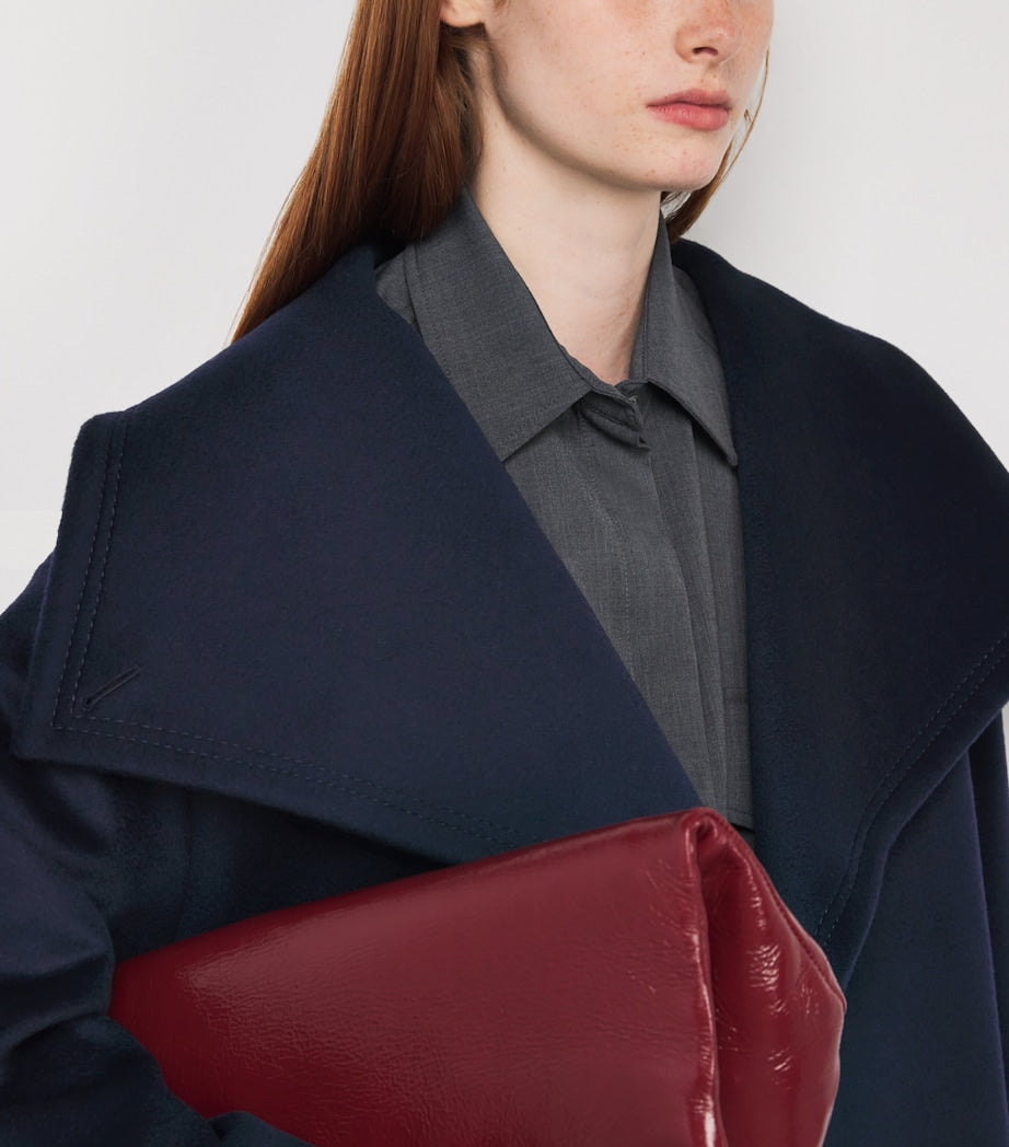 MAX&Co. Blue Wool-Cashmere Wrap Coat
