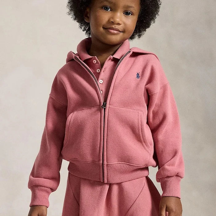Polo Ralph Lauren çocuklar için pamuklu fermuarlı kapüşonlu sweatshirt