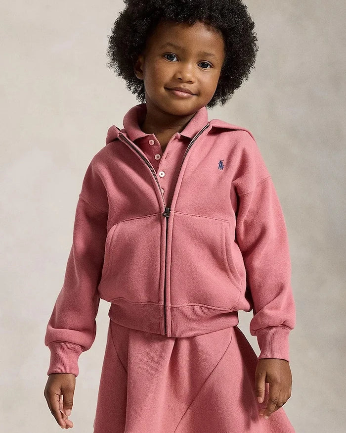 Polo Ralph Lauren çocuklar için pamuklu fermuarlı kapüşonlu sweatshirt