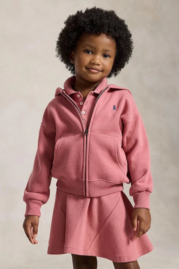 Polo Ralph Lauren çocuklar için pamuklu fermuarlı kapüşonlu sweatshirt