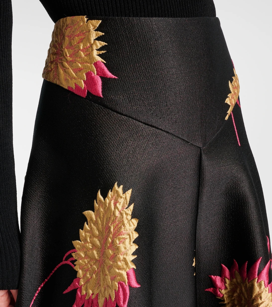 La DoubleJ - Milano jacquard satin midi skirt