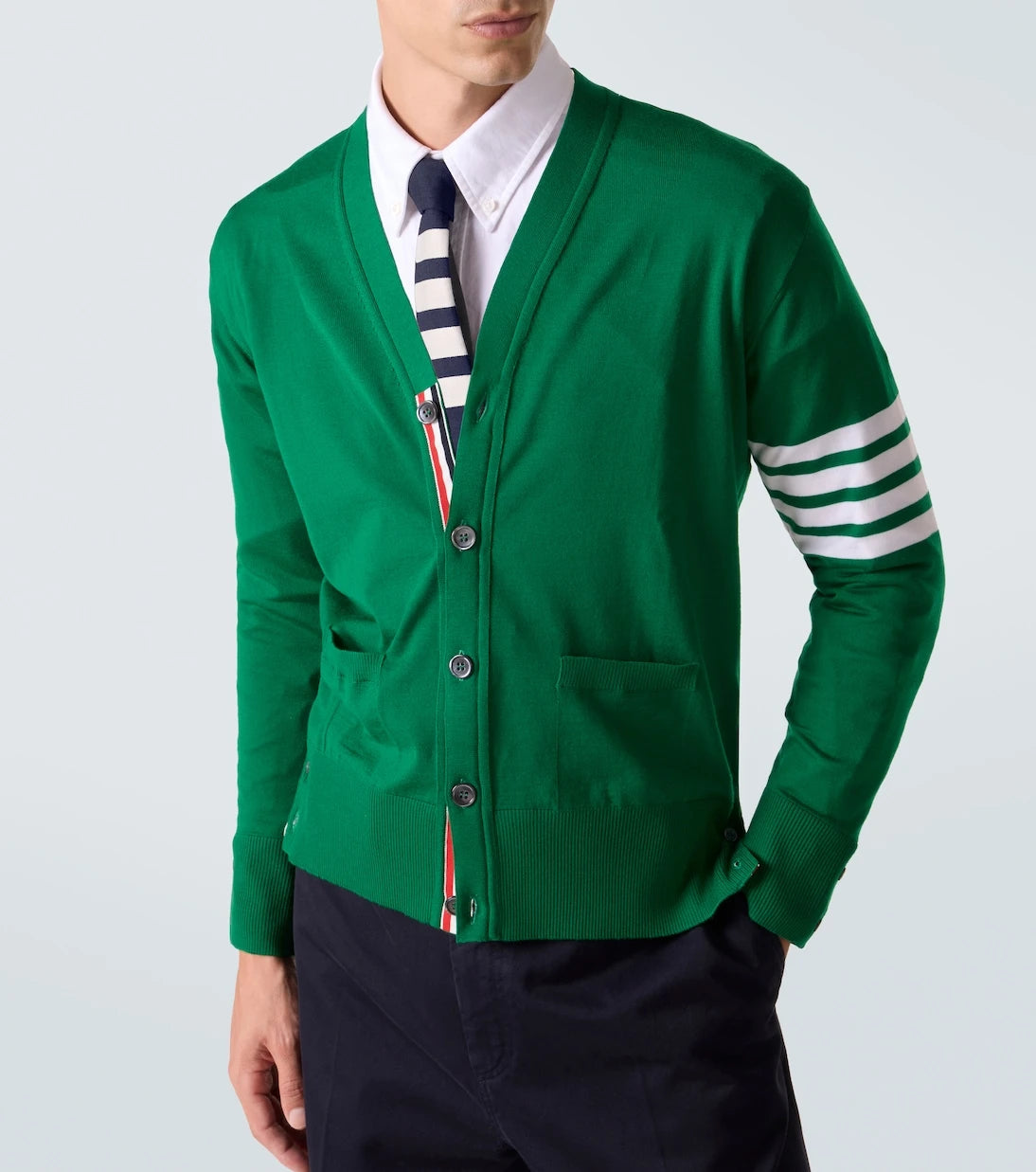 Thom Browne - 4-Bar virgin wool cardigan