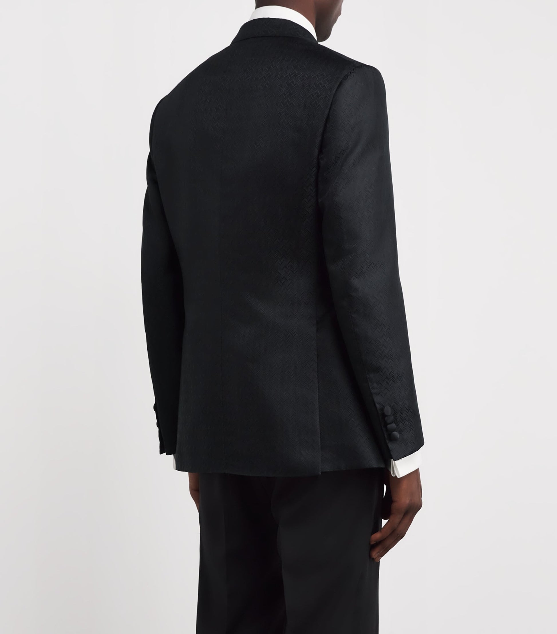 Brioni Black Silk Jacquard Virgilio Tuxedo Jacket