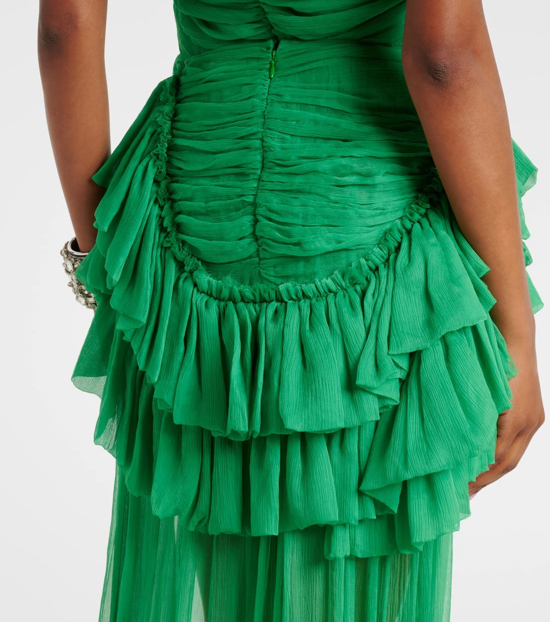 Dries Van Noten - Ruffled silk muslin maxi skirt