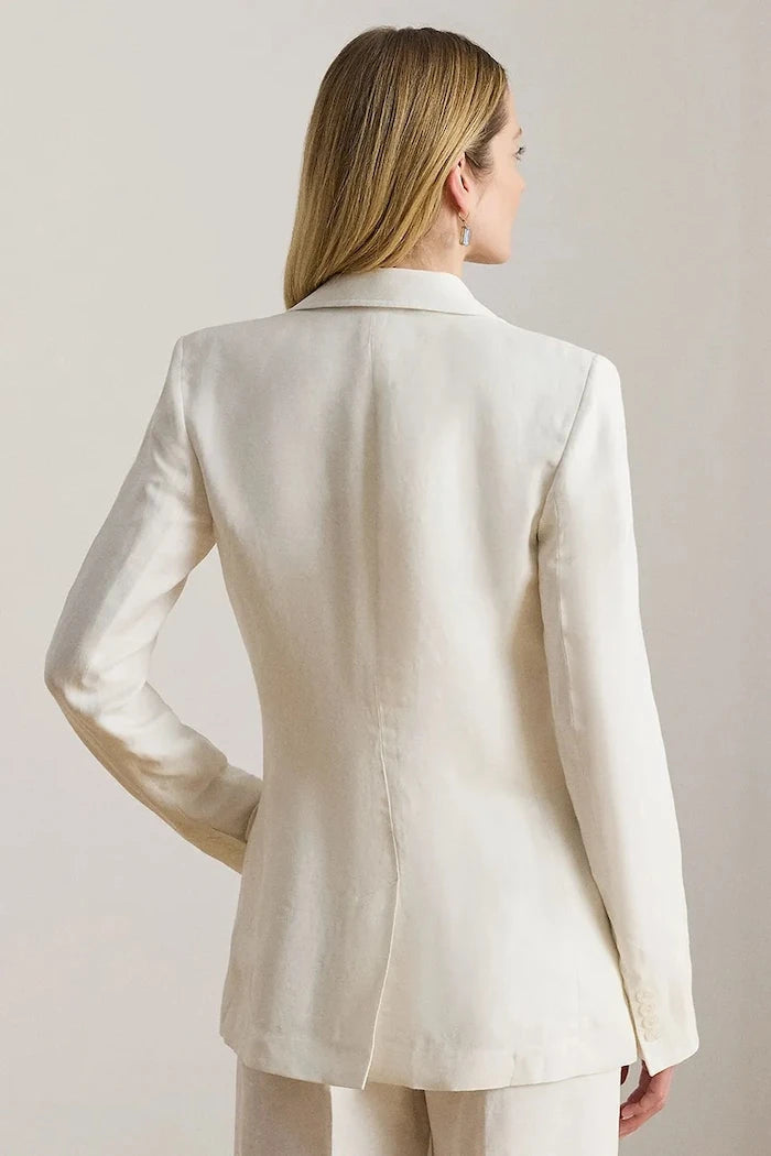 Lauren Ralph Lauren tek düğmeli kadın keten ceket