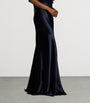 Ralph Lauren Collection Navy Satin Masina Maxi Skirt