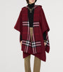 Burberry Red Cashmere Hooded Cape