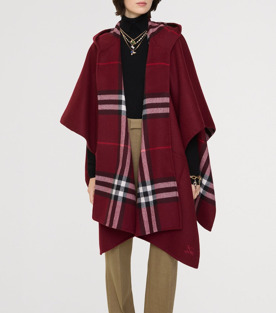Burberry Red Cashmere Hooded Cape