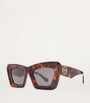 LOEWE Brown Bevelled Cat Eye Sunglasses