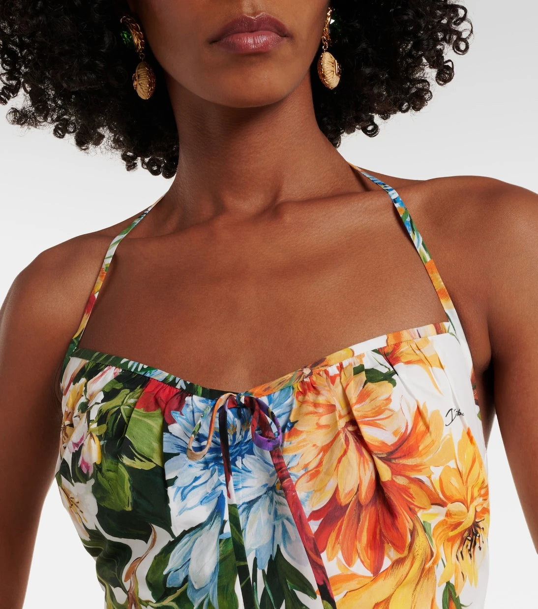 Dolce&Gabbana - Floral cotton poplin crop top