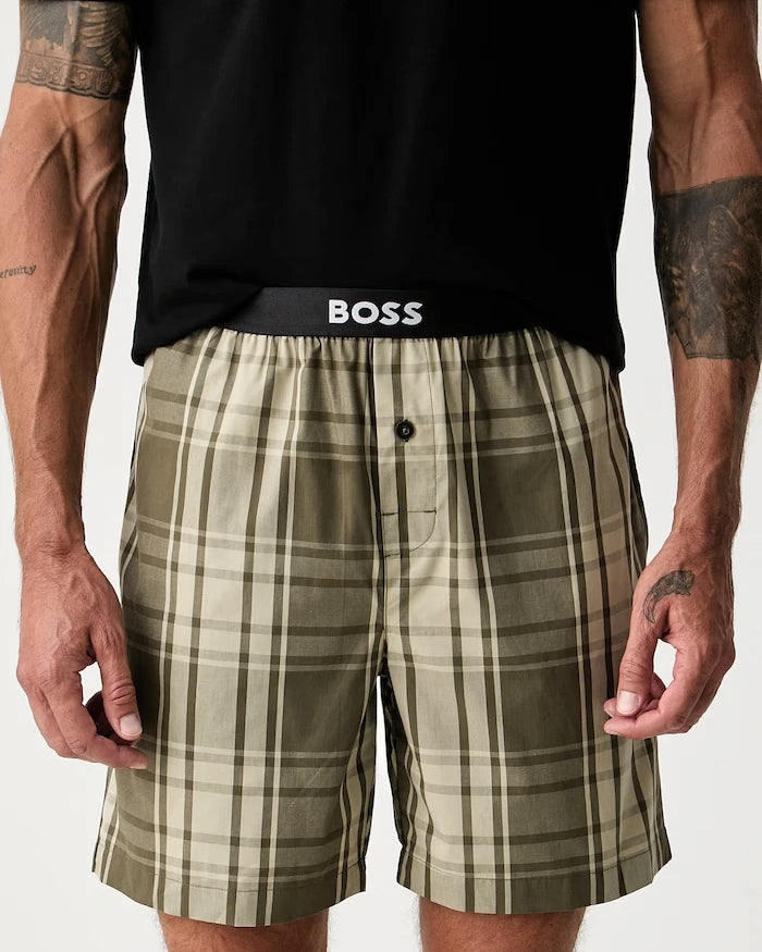 BOSS pamuklu iki parçalı erkek pijama Easy Short Set
