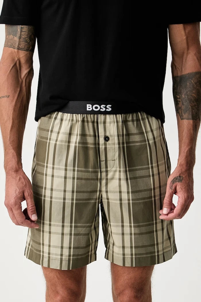 BOSS pamuklu iki parçalı erkek pijama Easy Short Set