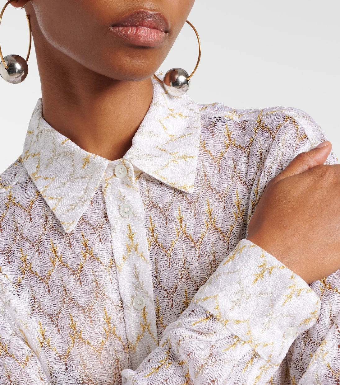 Missoni - Open-knit lamé shirt