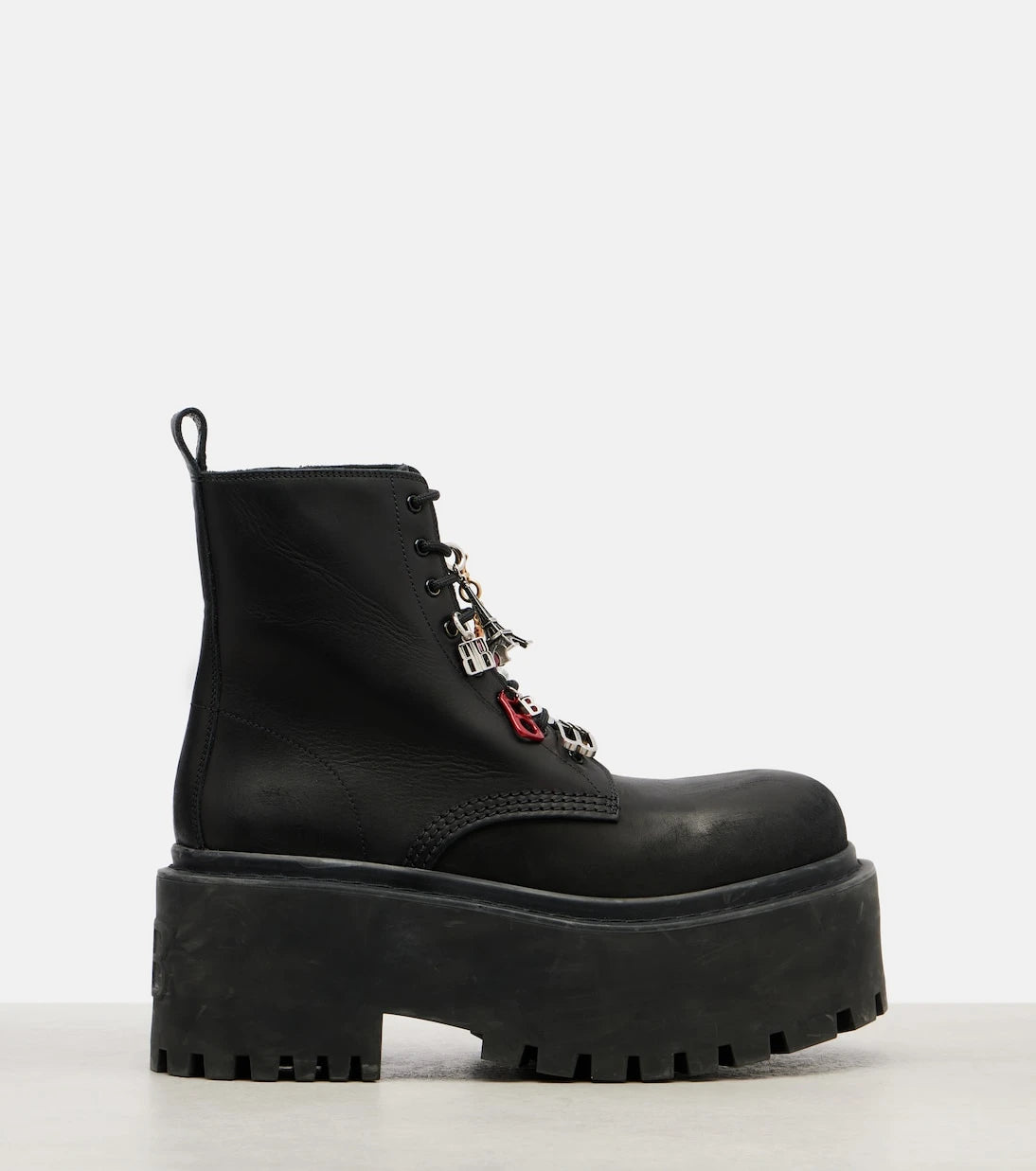 Balenciaga - Embellished leather platform combat boots