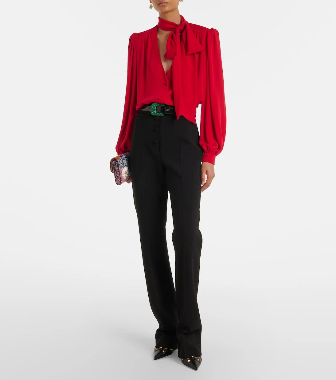 Valentino - VGold wool-blend straight pants