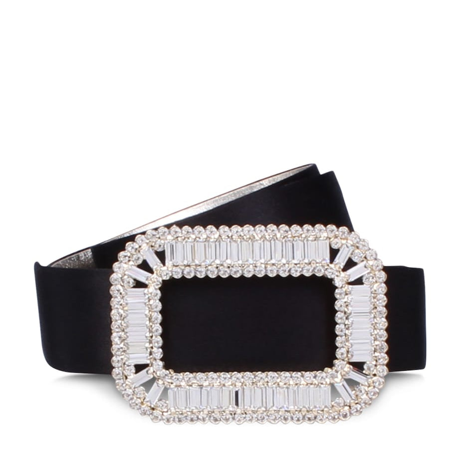 Roger Vivier Black Satin Pilgrim Belt
