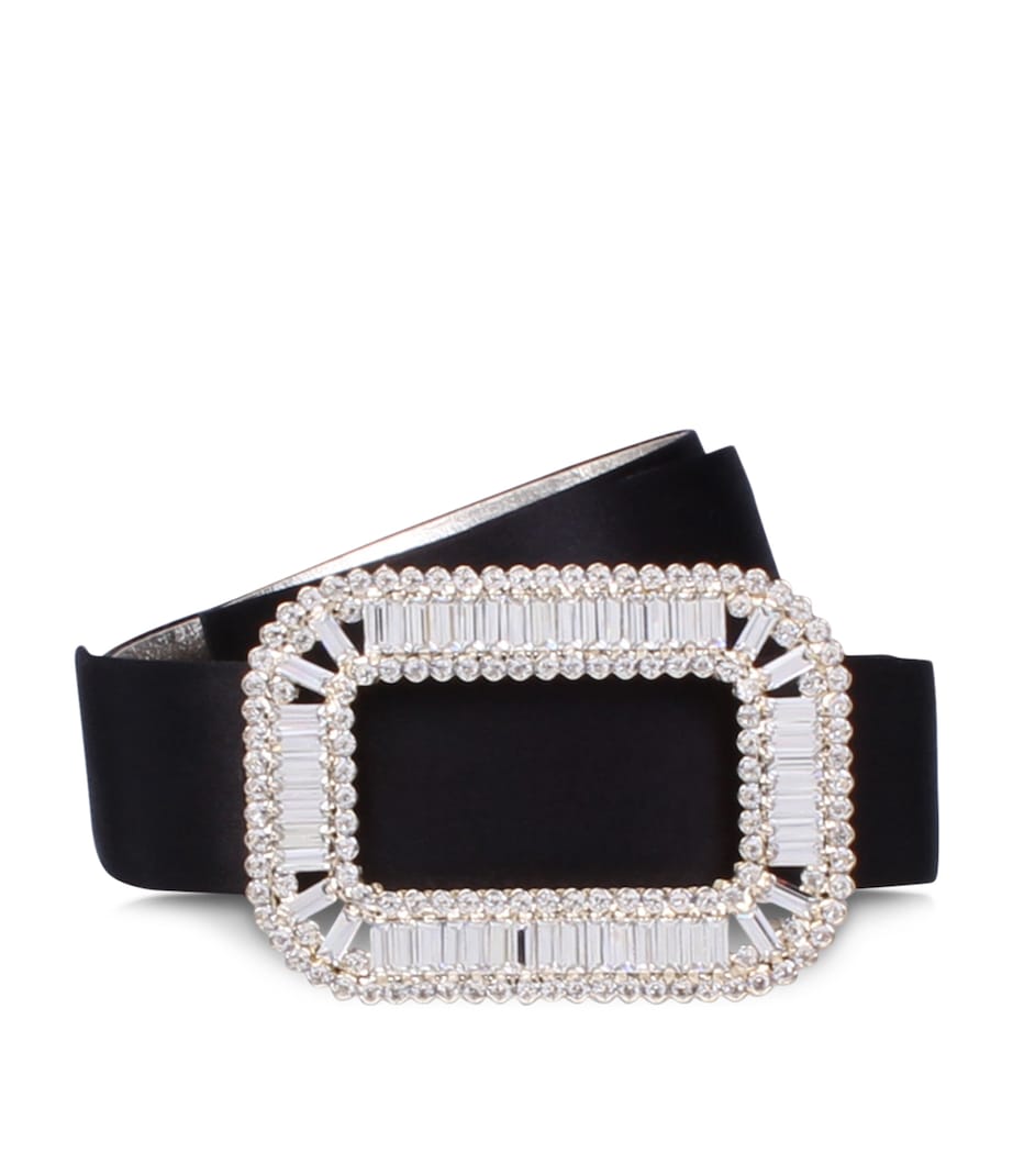 Roger Vivier Black Satin Pilgrim Belt