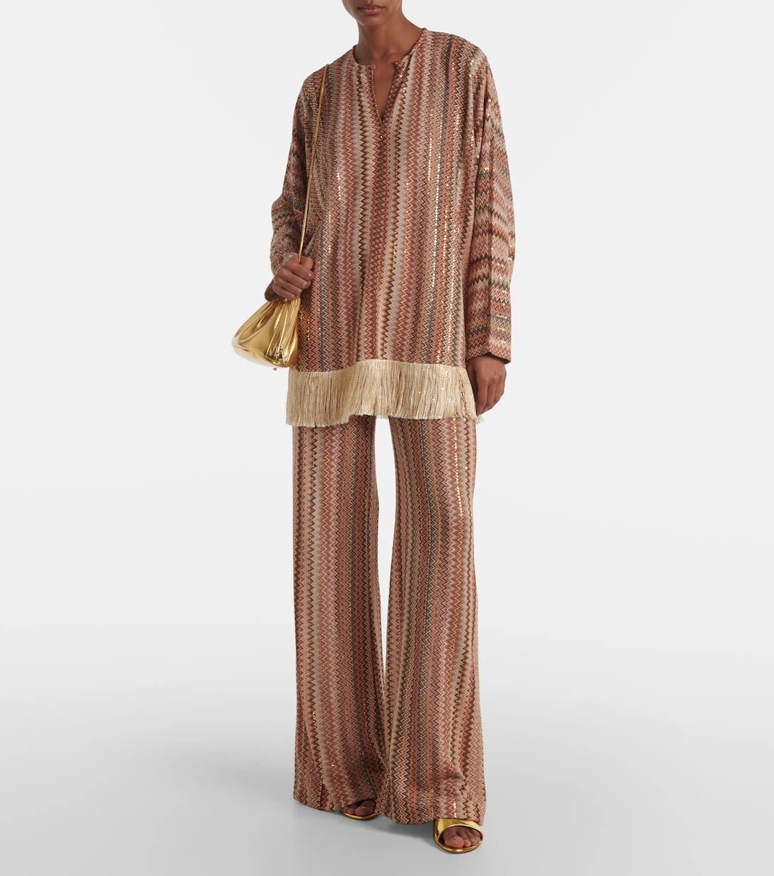 Missoni - Zigzag fringed lamé blouse
