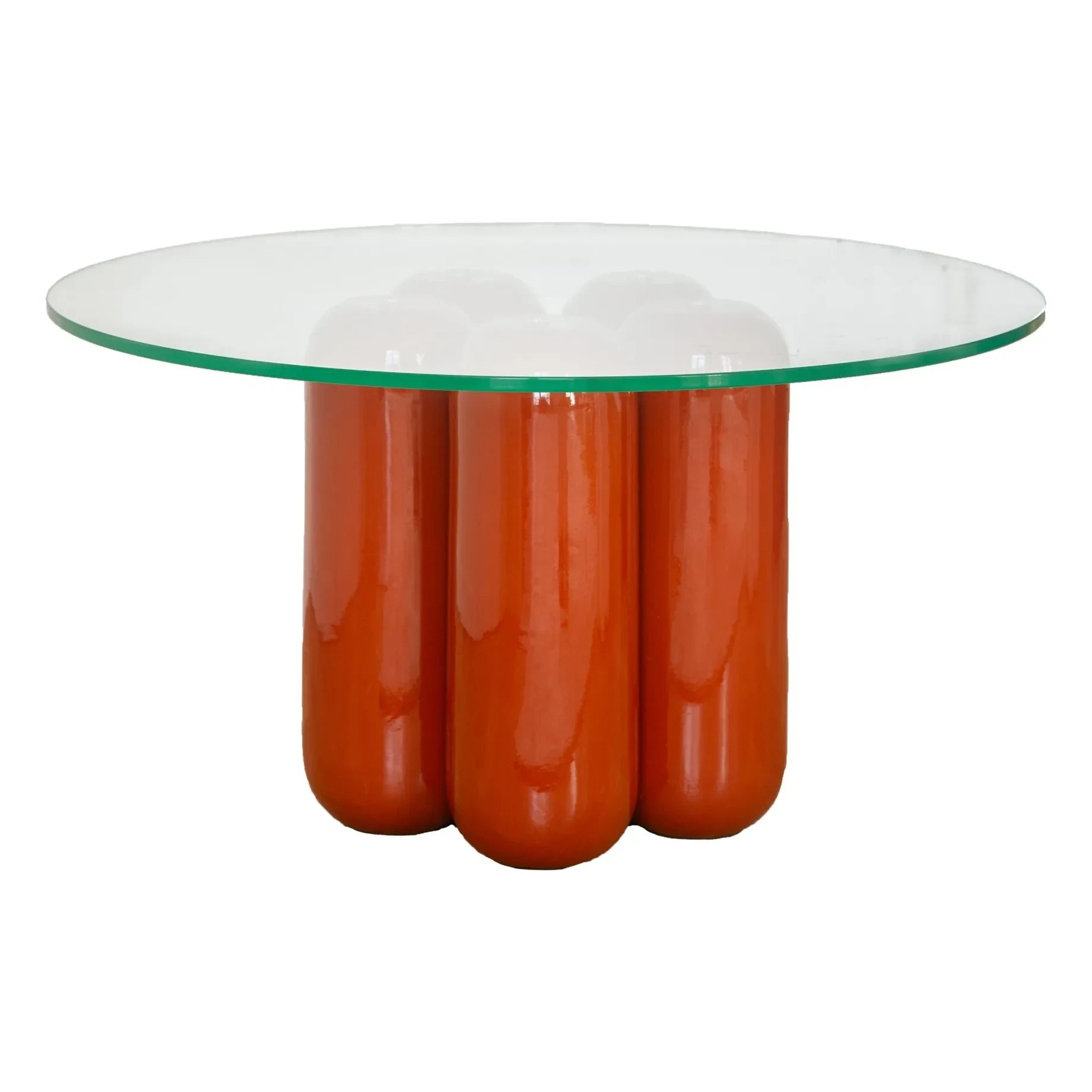 Cosin - Coffee table with glass top | Terracotta