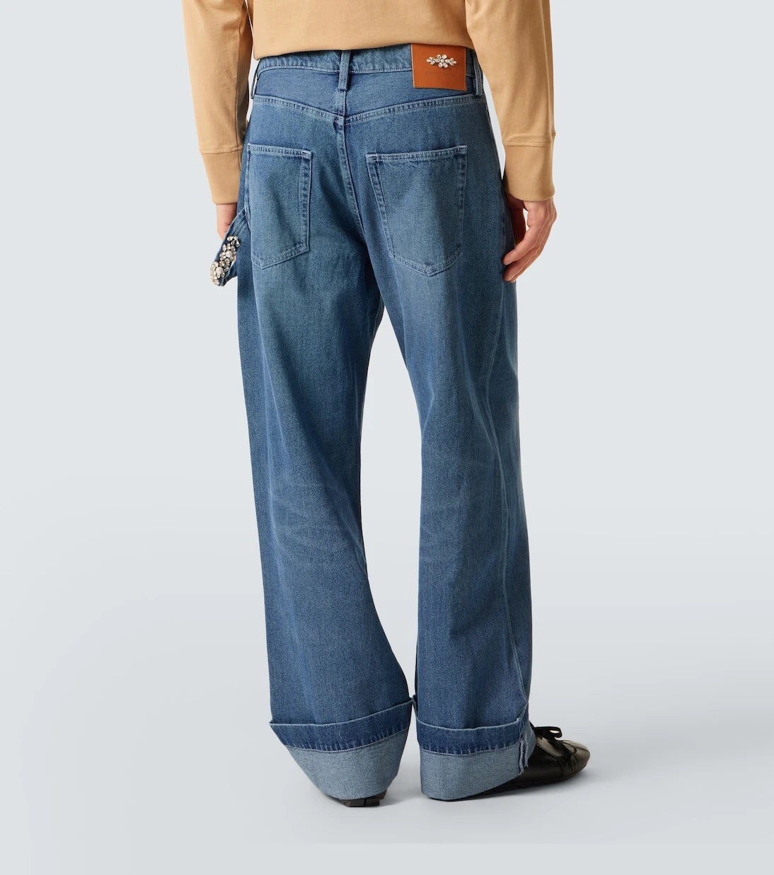 Simone Rocha - Crystal-embellished straight jeans
