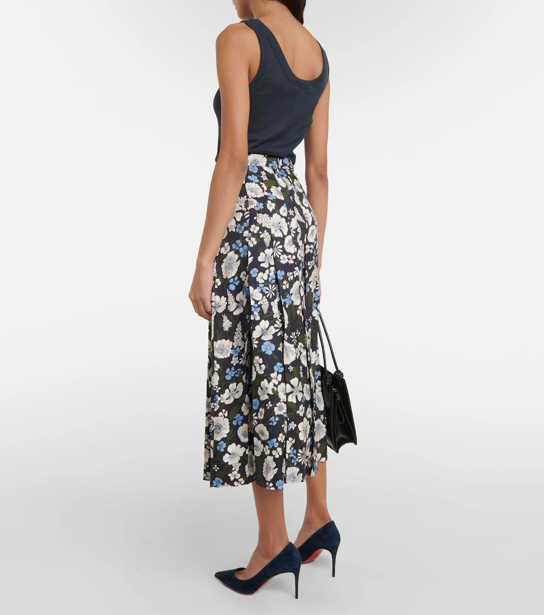 Veronica Beard - Norris pleated silk-blend midi skirt