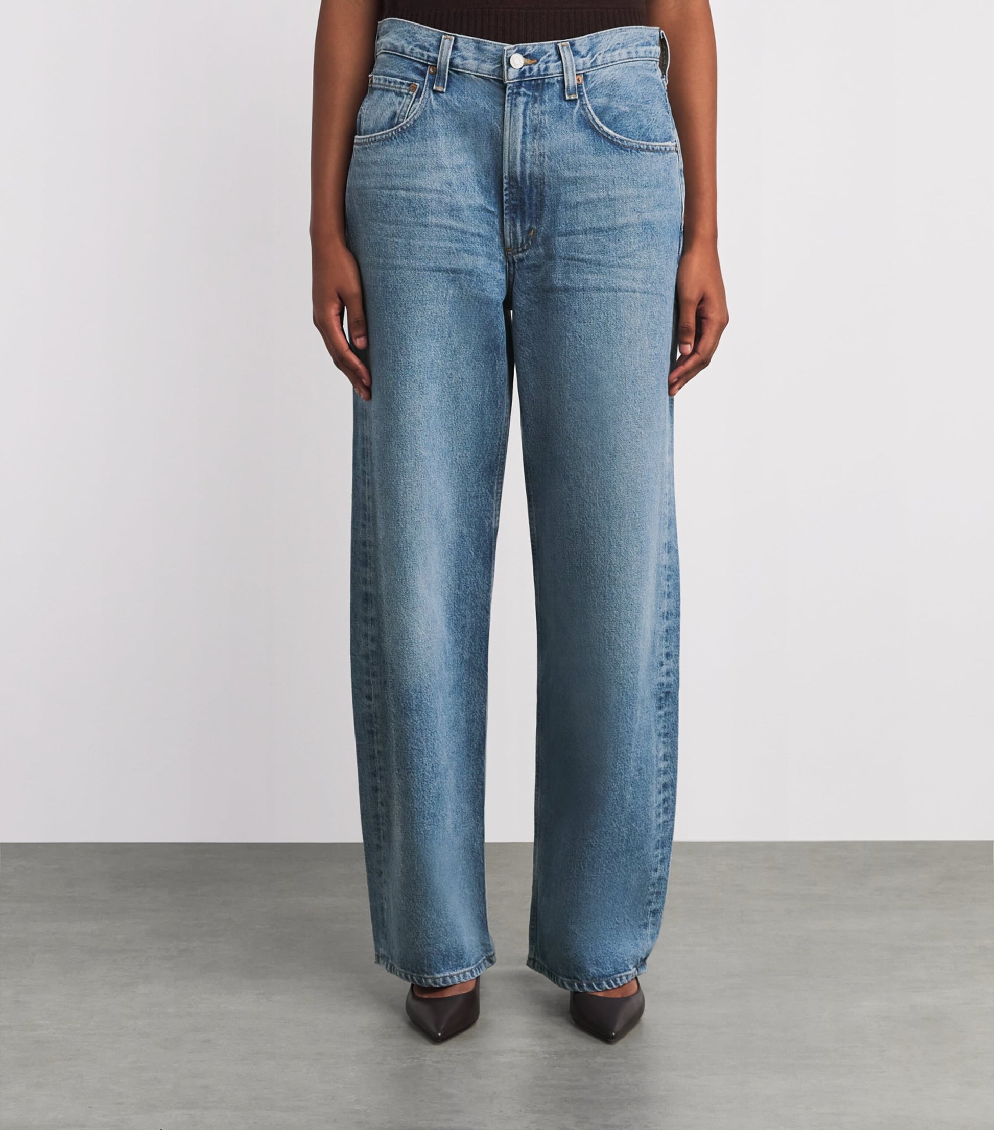 AGOLDE Blue Low Curve Wide-Leg Jeans