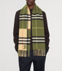 Green Cashmere Contrast Check Scarf