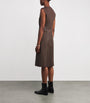 Joseph Brown Leather Heidi Midi Dress