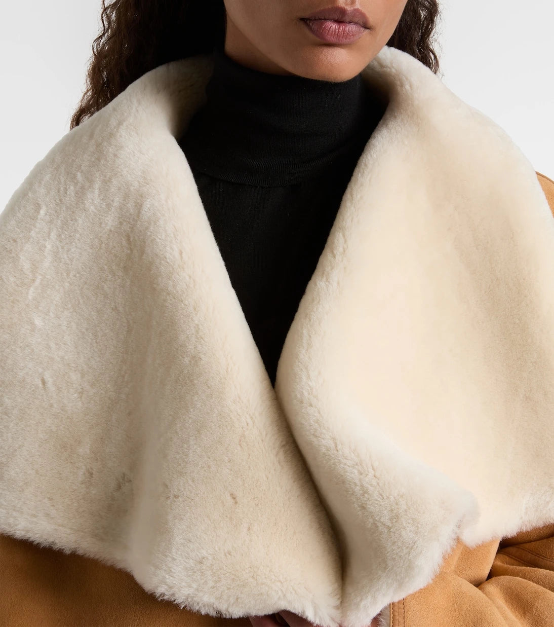 Toteme - Shearling-trimmed suede coat