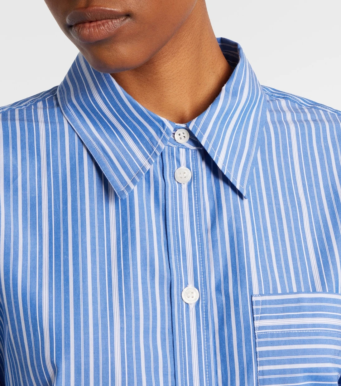 Ganni - Striped oversized cotton poplin shirt