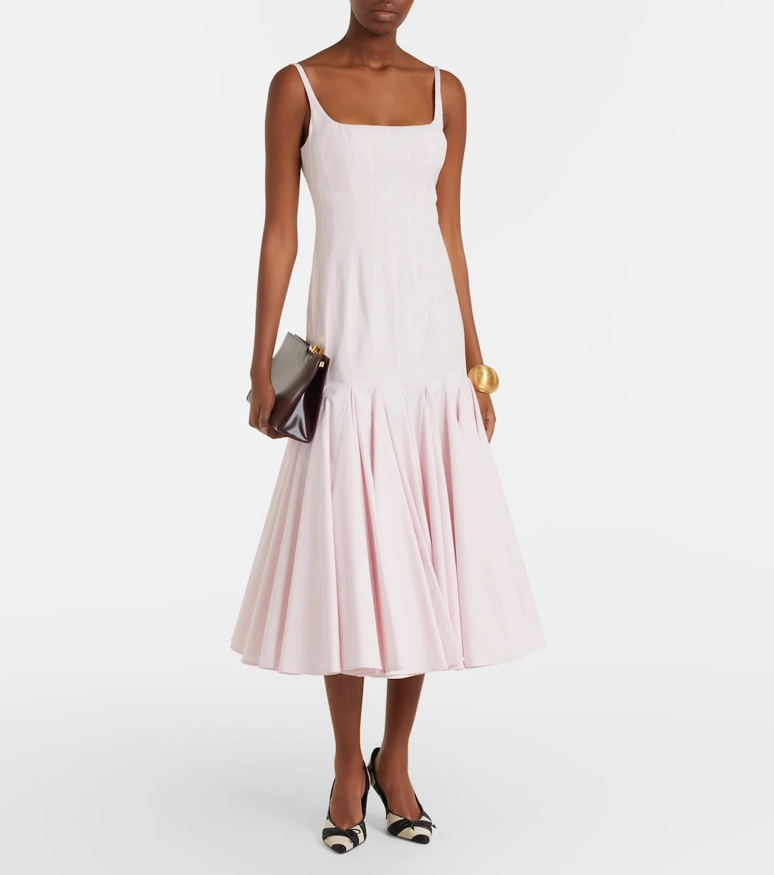 Jacquemus - Agave pleated cotton poplin midi dress