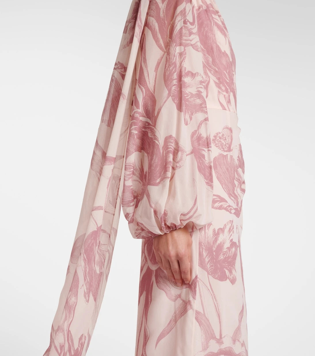 Erdem - Draped floral silk voile gown