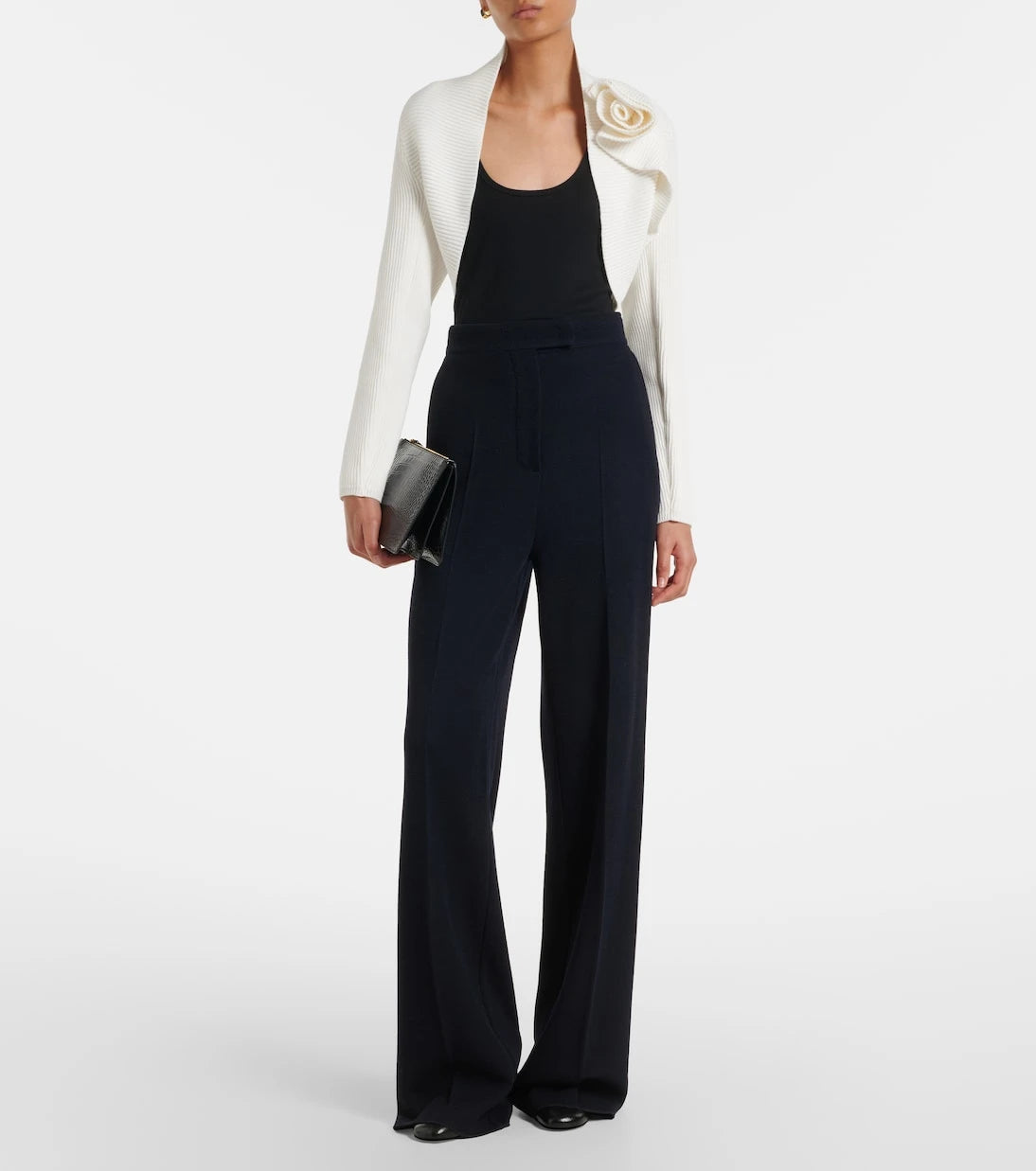Max Mara - Knitted floral-appliqué shrug