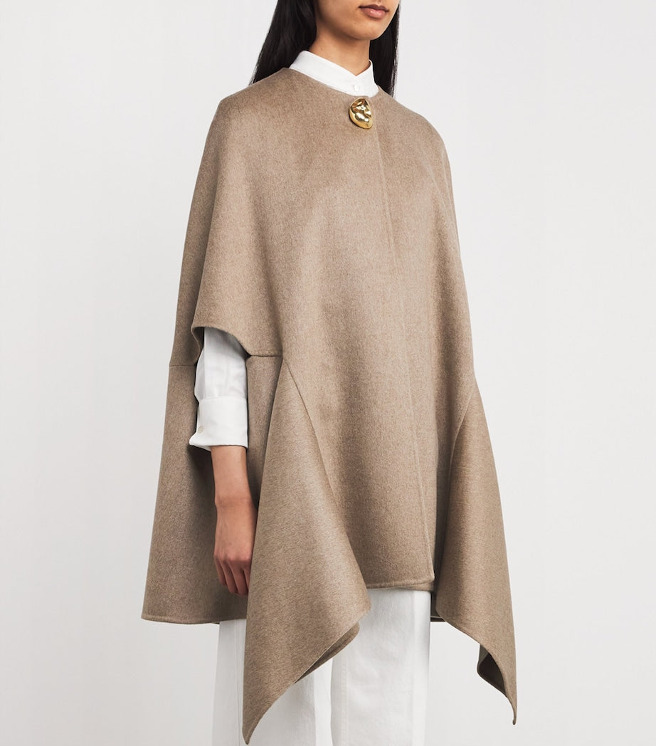 Brown Cashmere Cut-Out Cape