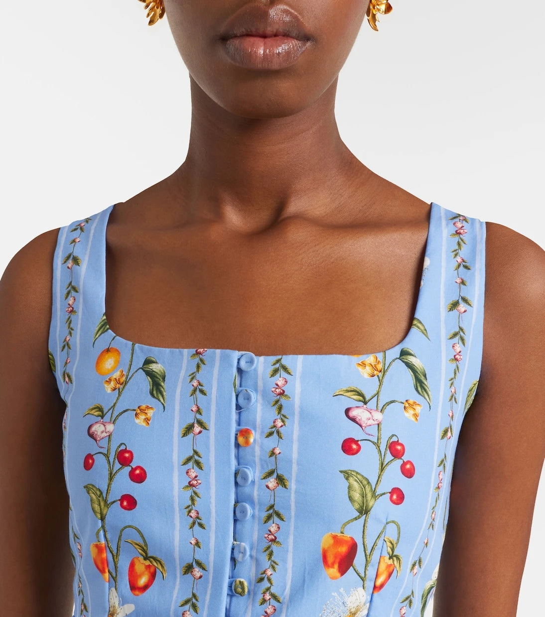 Agua by Agua Bendita - Eslabón printed cotton bustier top