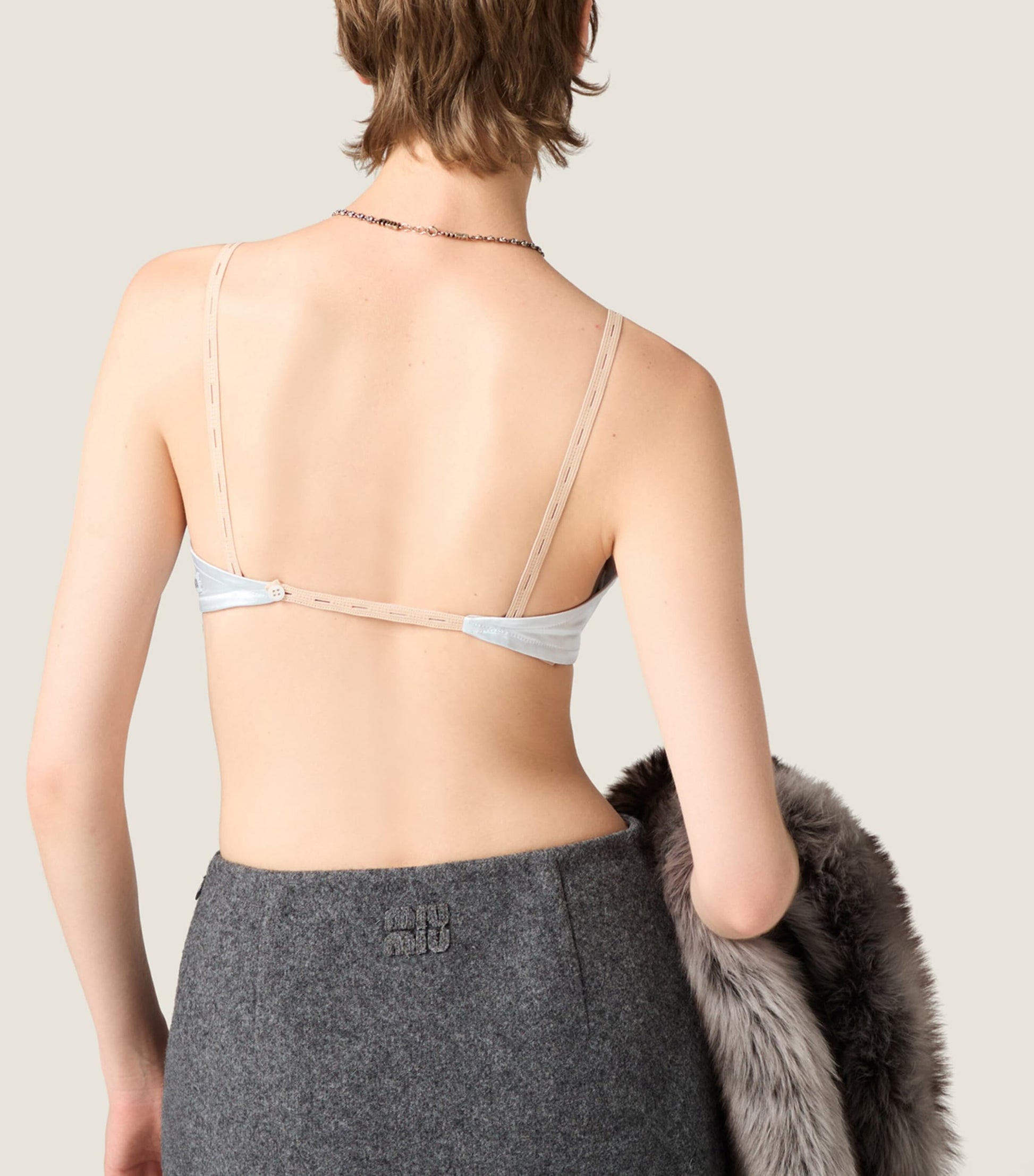 Miu Miu Turquoise Satin Bra