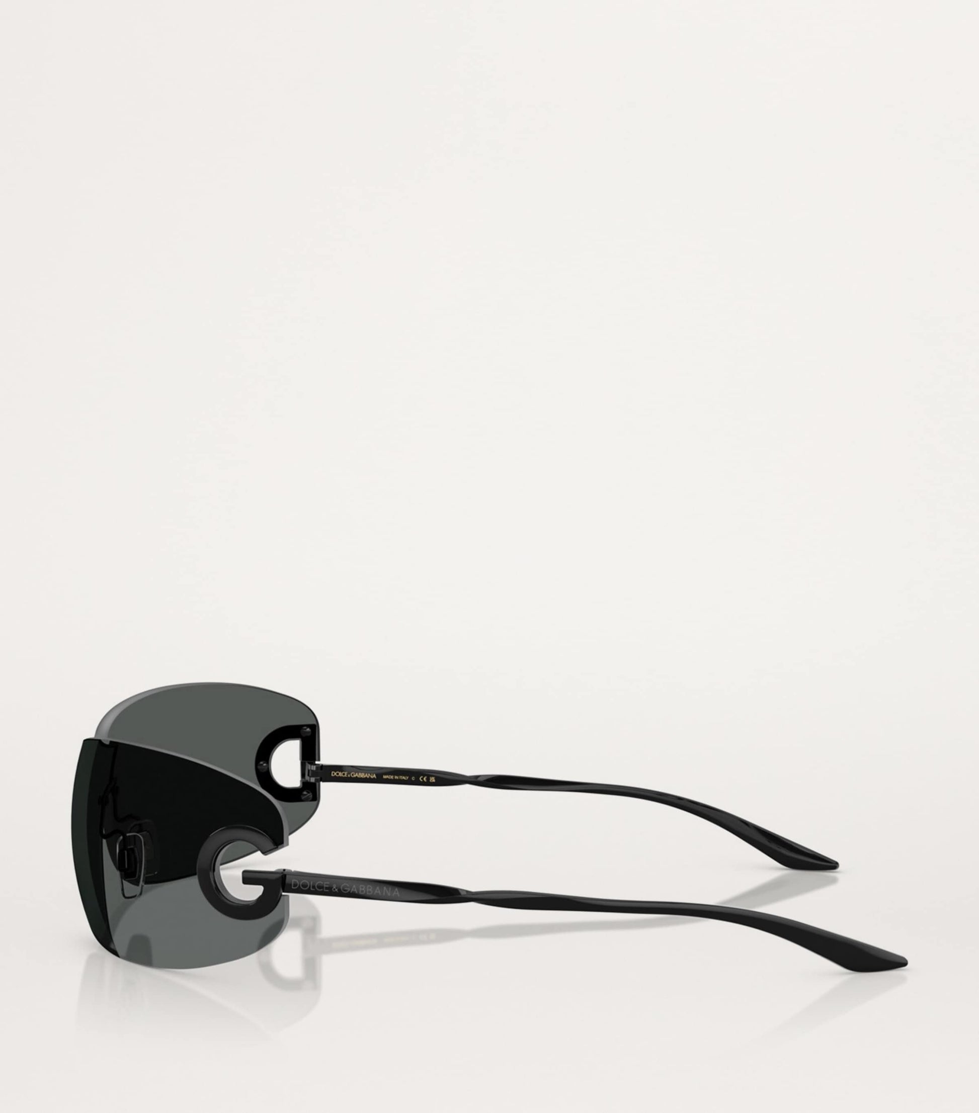 Dolce & Gabbana Black Metal Shield Sunglasses